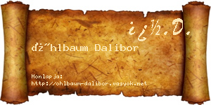 Öhlbaum Dalibor névjegykártya